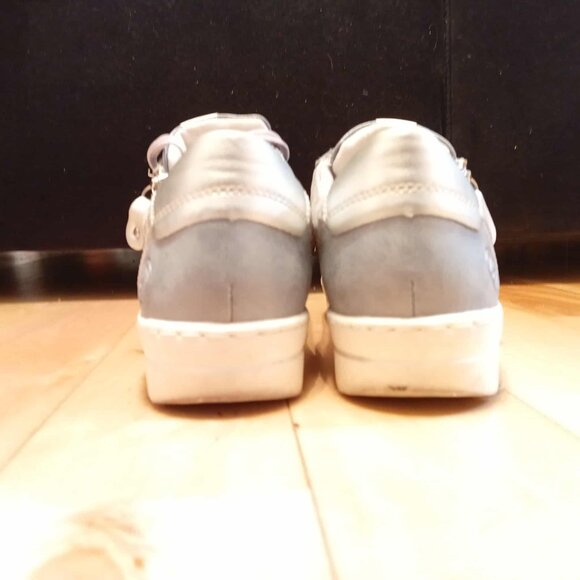 Remonte Grey & Silver Leather Fashion Sneakers | Side Zip | Size 39 - Picture 6 of 13